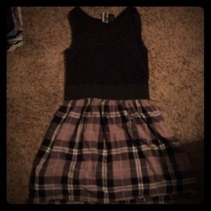 Say What Black & Gray Plaid Dress